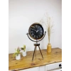 Mey İthalat® Krom Metal Mini Tripod Siyah Retro Masa Saati 45×26 cm