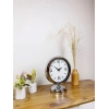 Mey İthalat® Krom Metal Modern Masa Saati 25×20 cm