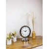 Mey İthalat® Krom Metal Retro Masa Saati 25×20 cm