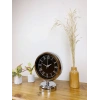 Mey İthalat® Krom Metal Siyah Retro Masa Saati 25×20 cm