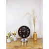 Mey İthalat® Krom Metal Tasarım Masa Saati 25×20 cm
