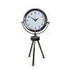 Mey İthalat® Krom Modern Classic Üç Ayaklı Metal Masa Saati
