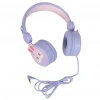 Mey İthalat® KULAKLIK MİKROFONLU KABLOLU TAVŞAN RESİMLİ LİLA