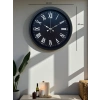 Mey İthalat® Luxury Black 40 Cm Metal Duvar Saati