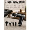 Mey İthalat® Masaj Tabancası 4 Başlıklı Kas ve Vücut Ağrıları İçin Şarjlı Darbeli