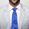 Mey İthalat® Mavi Pul Payetli Işıltılı Parti Kravatı 33 cm