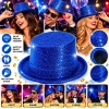 Mey İthalat® Mavi Simli Glitter Silindir Parti Şapkası