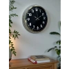 Mey İthalat® Modern 40 Cm Metal Krom Standart Duvar Saati