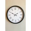 Mey İthalat® Modern 52 Cm Black & White Roma Rakamlı Metal Duvar Saati