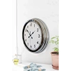 Mey İthalat® Modern Klasik 40 Cm Krom Metal Duvar Saati
