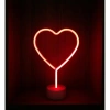 Mey İthalat® Neon Işıklı Kalp Masa Gece Lambası PİL+USB