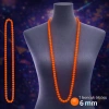 Mey İthalat® Neon Turuncu Boncuk Kolye 80 cm – Retro 80’ler 90’lar Parti Aksesuarı