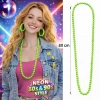 Mey İthalat® Neon Yeşil Boncuk Kolye 80 cm – Retro 80’ler 90’lar Parti Aksesuarı