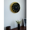 Mey İthalat® Noble Gold Black 40 Cm Metal Duvar Saati
