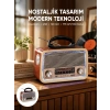 Mey İthalat® Nostalji Bluetooth Radyo FM AM SW Ahşap Eskitme Tasarım Yeni Nesil