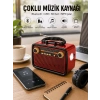 Mey İthalat® Nostaljik Radyo Bluetooth Bağlantılı Müzik Kutusu Ahşap