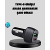 Mey İthalat® PD Destekli 38W Araç Şarj Başlığı Type-C + USB Çift Çıkış Hızlı Şarj