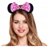 Mey İthalat® Pembe Fiyonklu Minnie Mouse Tacı Mini Kulak