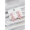 Mey İthalat® Pembe Kristal Çiçek Küpe