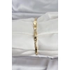 Mey İthalat® Pirinç Gold Renk Yonca Model Zirkon Taşlı Kadın Bileklik