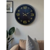 Mey İthalat® Prime Black 40 cm Metal Modern Tasarım Duvar Saati