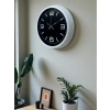Mey İthalat® Prime White 40  Cm Metal Modern Duvar Saati