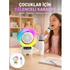 Mey İthalat® Renkli Işıklı Astronot Mini Bluetooth Speaker ve Karaoke Mikrofon