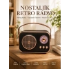 Mey İthalat® Retro Tarz Kablosuz Radyo – Bluetooth, USB ve TF Kart Girişli
