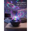 Mey İthalat® RGB Bluetooth Disko Lambası Dahili Hoparlörlü Müzikli Parti Işığı USB ve TF Kartlı