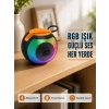 Mey İthalat® RGB Işıklı Bluetooth Hoparlör – 360° Stereo Ses ve 8 Saat Çalma Süresi