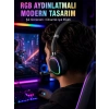 Mey İthalat® RGB Işıklı Bluetooth Mikrofonlu Kulaklık Uzun Süreli Kullanım Type-C Şarjlı