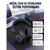 Mey İthalat® RGB Işıklı Katlanabilir Bluetooth 5.3 Kulak Üstü Kulaklık