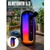 Mey İthalat® RGB LED Taşınabilir Bluetooth Speaker Güçlü Bas Ses Type-C Şarj Girişli