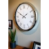 Mey İthalat® Roma Zarafeti Krom 52 Cm Metal Duvar Saati