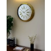 Mey İthalat® Royal Gold 40 Cm Metal Duvar Saati