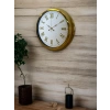 Mey İthalat® Royal White Gold 40 Cm Metal Duvar Saati