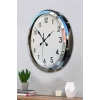 Mey İthalat® Sade Ve Şık Krom 52 Cm Metal Dekoratif Duvar Saati