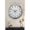 Mey İthalat® Sade Ve Şık Krom 52 Cm Metal Dekoratif Duvar Saati