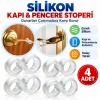 Mey İthalat® Silikon Kapı & Pencere Vurma Önleyici Stoper Kapı Tamponu 4 Adet