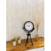 Mey İthalat® Siyah Metal Mini Tripod Farsça Masa Saati 45×26 cm