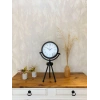 Mey İthalat® Siyah Metal Mini Tripod Retro Masa Saati 45×26 cm