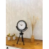 Mey İthalat® Siyah Metal Mini Tripod Zarif Masa Saati 45×26 cm