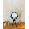 Mey İthalat® Siyah Metal Mini Tripod Zarif Masa Saati 45×26 cm