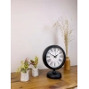 Mey İthalat® Siyah Metal Modern Masa Saati 25×20 cm