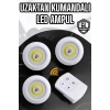 Mey İthalat® Spot Lamba Led Işık 3lü Uzaktan Kumandalı Pilli Yapışkanlı Kablosuz Yeni Nesil