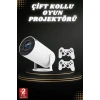Mey İthalat® Taşınabilir Android Projeksiyon Ayaklı Çift Kollu 4K Çözünürlüklü Sinema Projeksiyonu