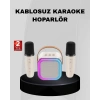 Mey İthalat® Taşınabilir Karaoke Hoparlör Bluetooth 5.0 ve Çift Mikrofonlu