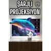 Mey İthalat® Taşınabilir Sinema Oyun Projektörü Akıllı Projeksiyon Android 11 Yeni Nesil
