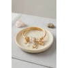 Mey İthalat® Tavşan Model Gold Renk Beyaz Charmlı Bileklik