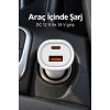 Mey İthalat® Type C ve USB A Çift Çıkışlı Araç Şarj Aleti